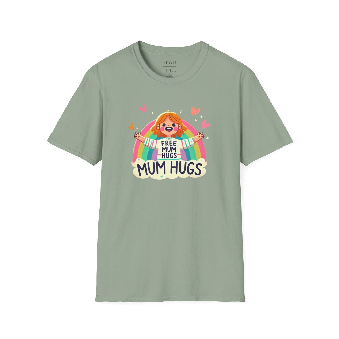 Free Mum Hugs Unisex T-Shirt - Softstyle Rainbow Graphic Tee