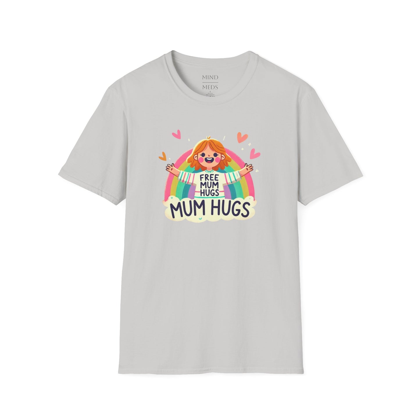 Free Mum Hugs Unisex T-Shirt - Softstyle Rainbow Graphic Tee