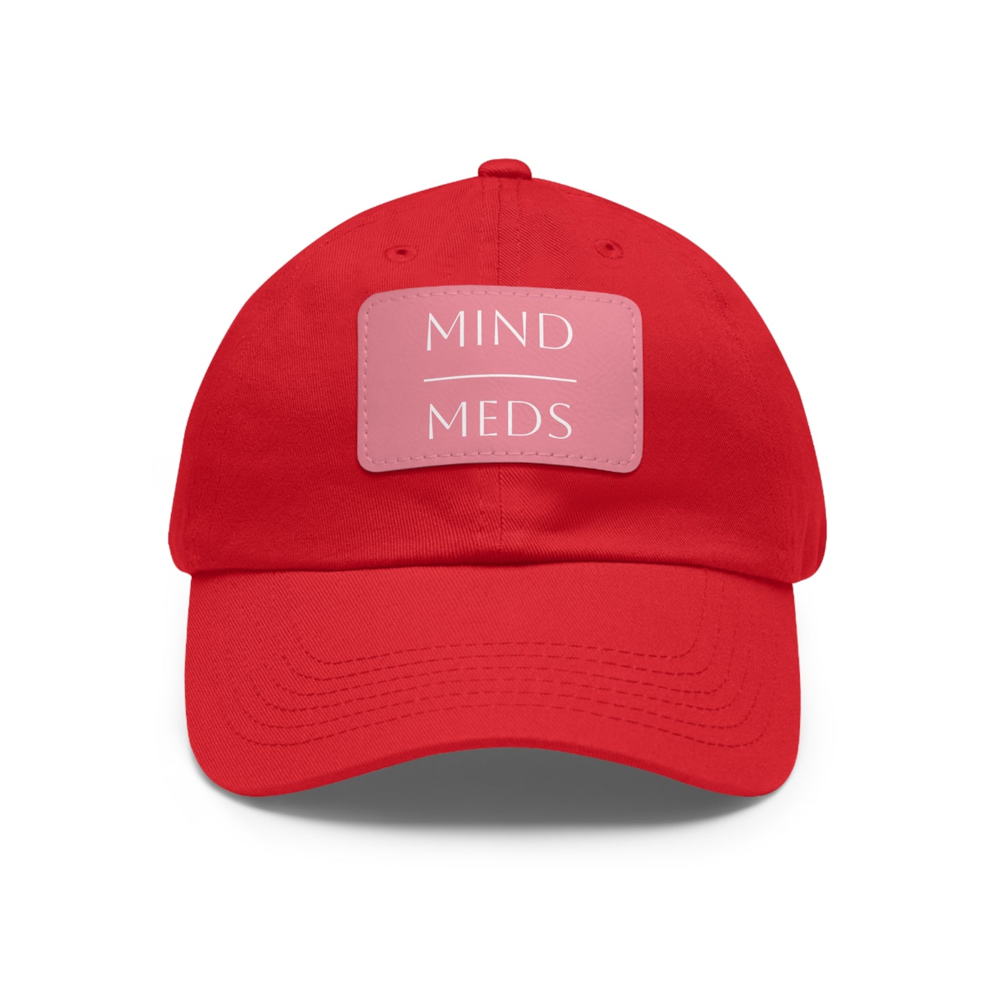 Mind Meds Dad Hat with Leather Patch - Casual Style Hat for Mental Health Awareness