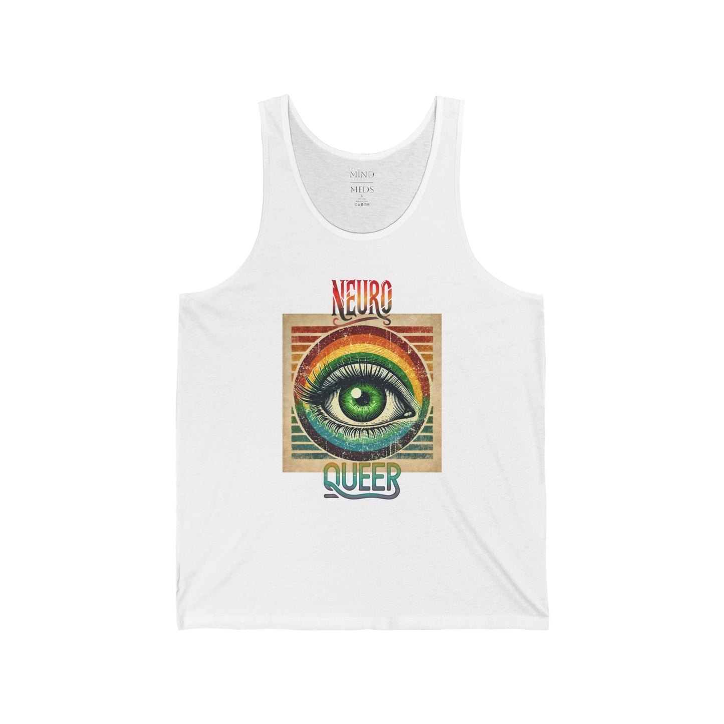 Neuro Queer Unisex Jersey Tank - Vibrant Inclusive Graphic Tank Top for Pride and Self-Expression