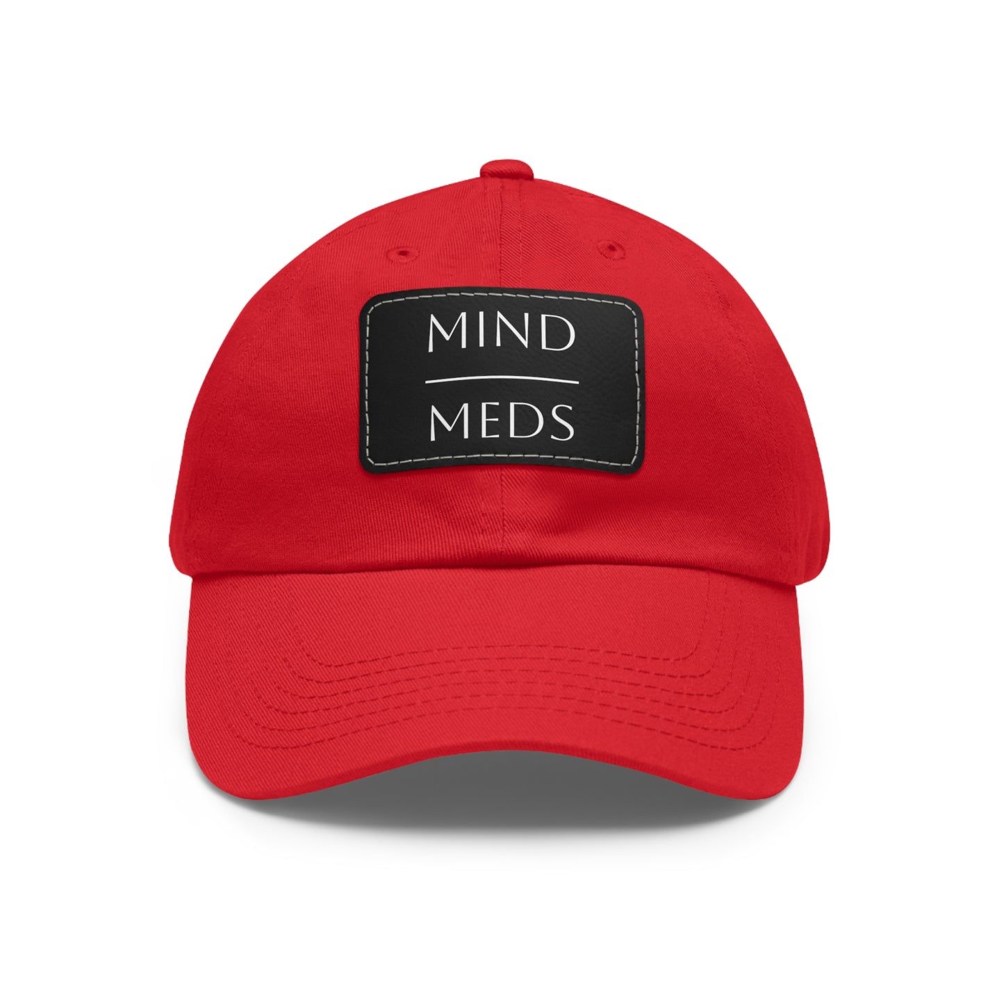 Mind Meds Dad Hat with Leather Patch - Casual Style Hat for Mental Health Awareness