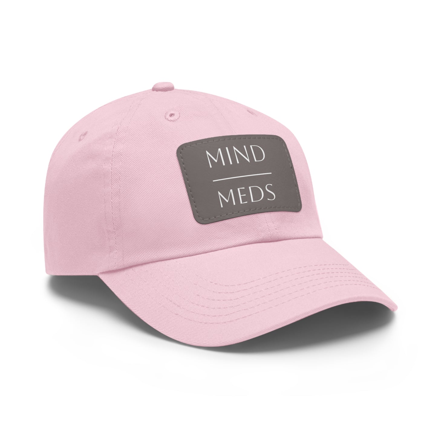 Mind Meds Dad Hat with Leather Patch - Casual Style Hat for Mental Health Awareness