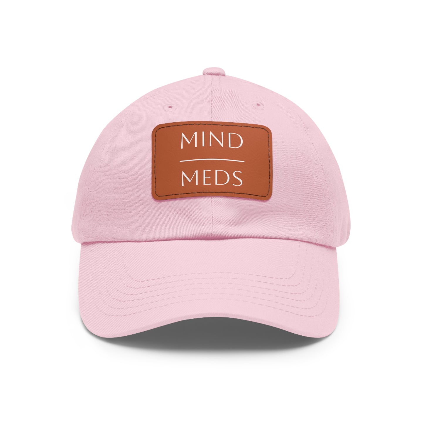 Mind Meds Dad Hat with Leather Patch - Casual Style Hat for Mental Health Awareness