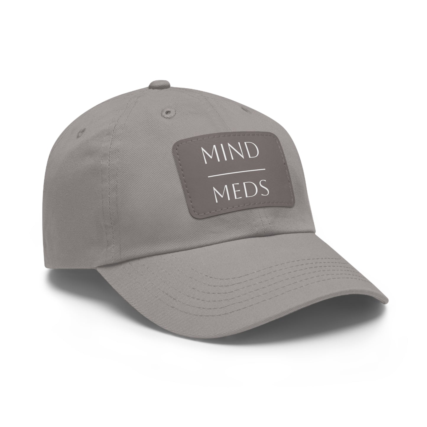 Mind Meds Dad Hat with Leather Patch - Casual Style Hat for Mental Health Awareness