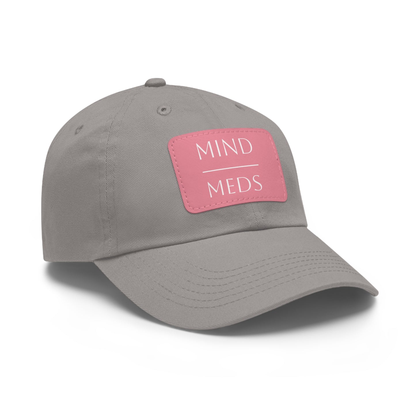 Mind Meds Dad Hat with Leather Patch - Casual Style Hat for Mental Health Awareness