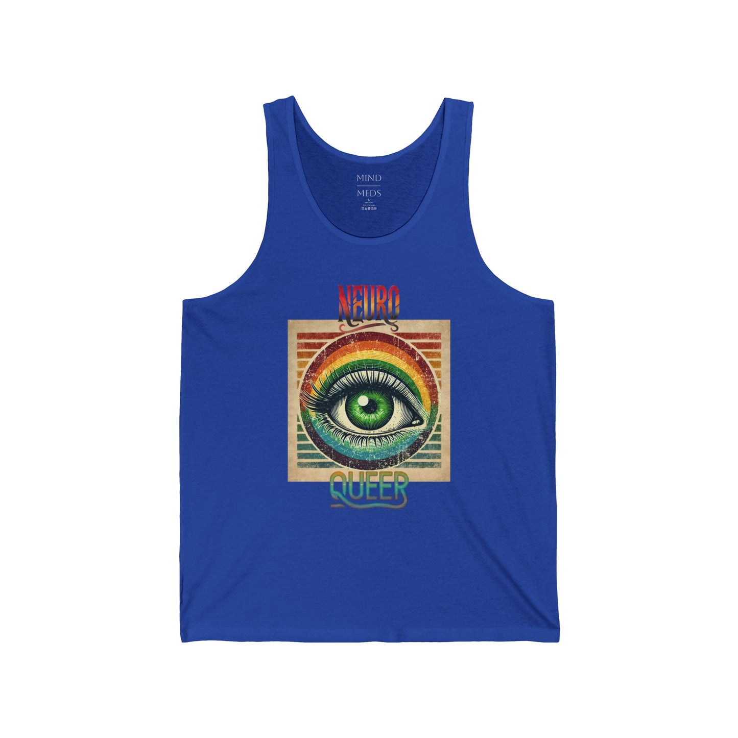 Neuro Queer Unisex Jersey Tank - Vibrant Inclusive Graphic Tank Top for Pride and Self-Expression