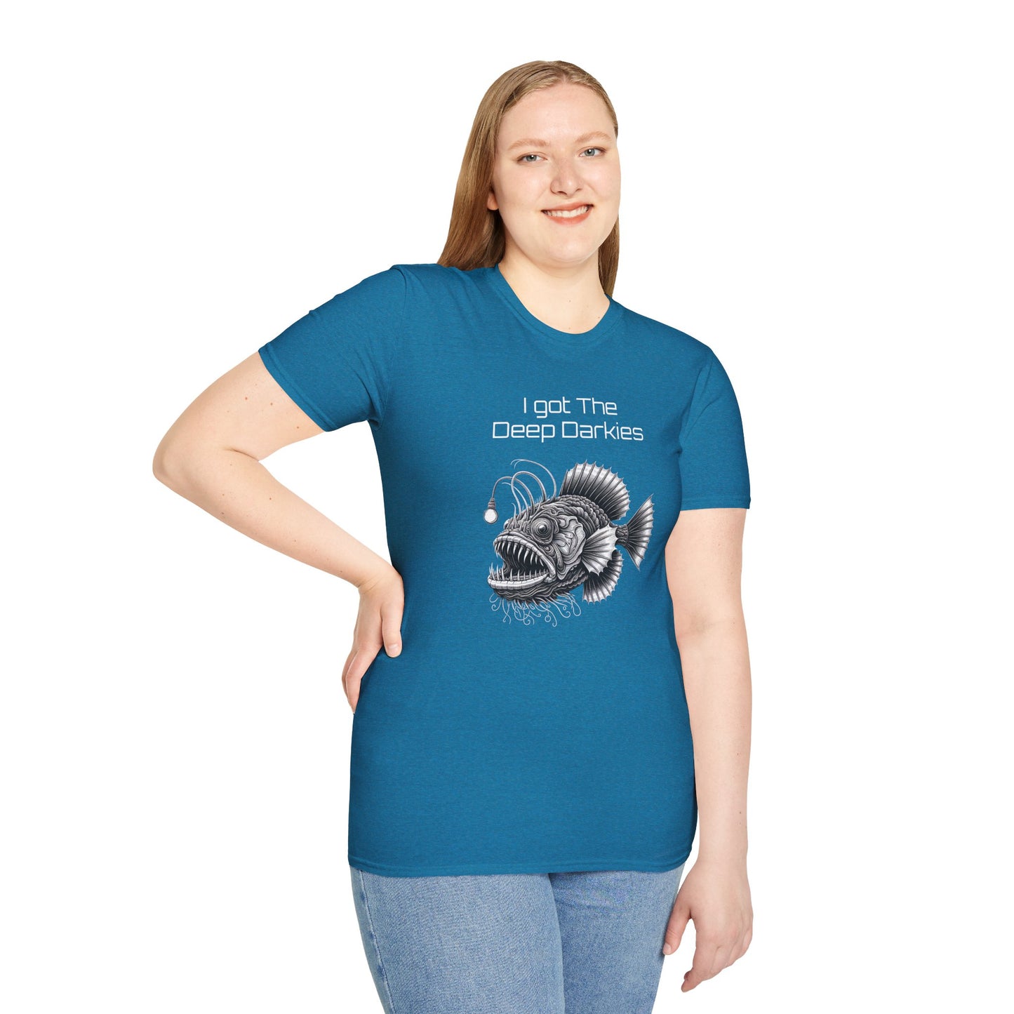 I Got The Deep Darkies Unisex Softstyle T-Shirt - Fun Graphic Tee for Fishing Enthusiasts