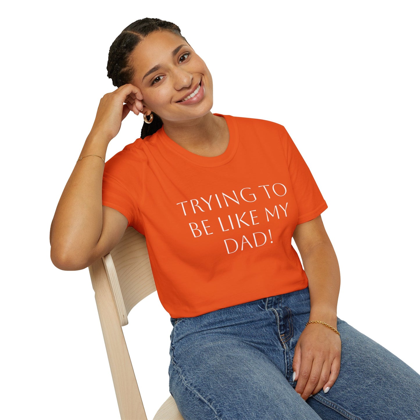 Humorous Unisex T-Shirt - "Trying to Be Like My Dad!" & "Dead Dads Club Member" Design