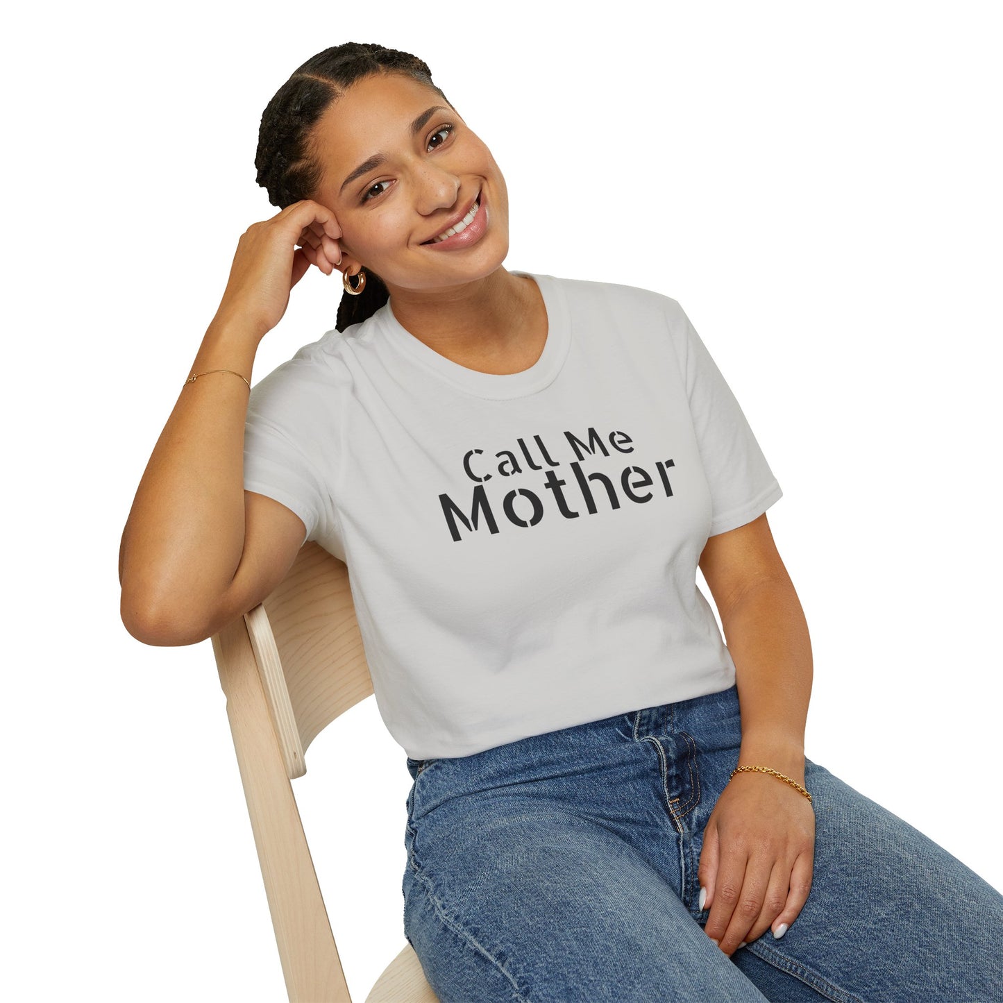 Call Me Mother Unisex Softstyle T-Shirt - Vibrant Rainbow Art for Moms