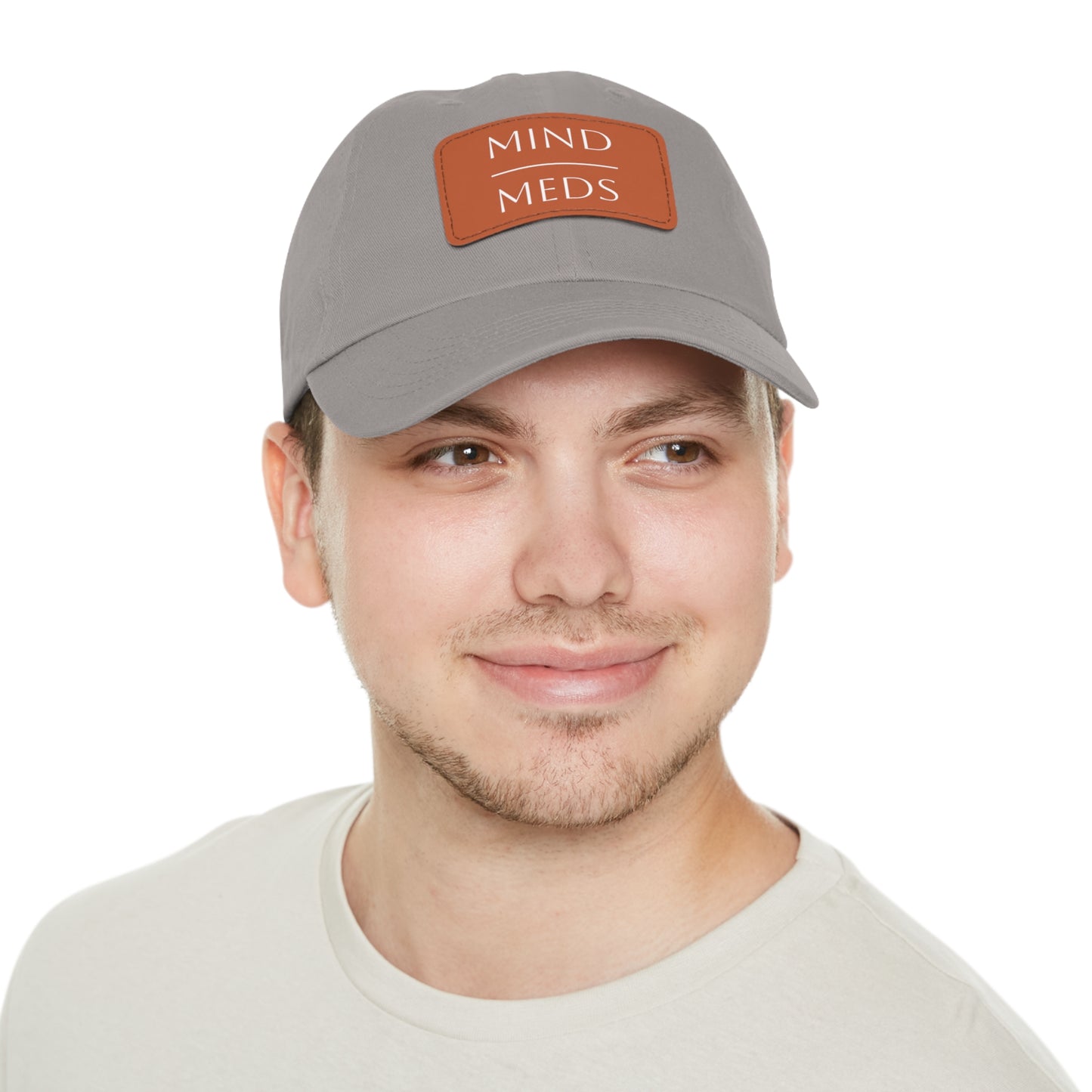 Mind Meds Dad Hat with Leather Patch - Casual Style Hat for Mental Health Awareness