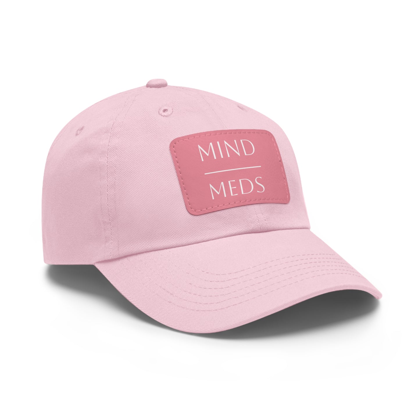 Mind Meds Dad Hat with Leather Patch - Casual Style Hat for Mental Health Awareness