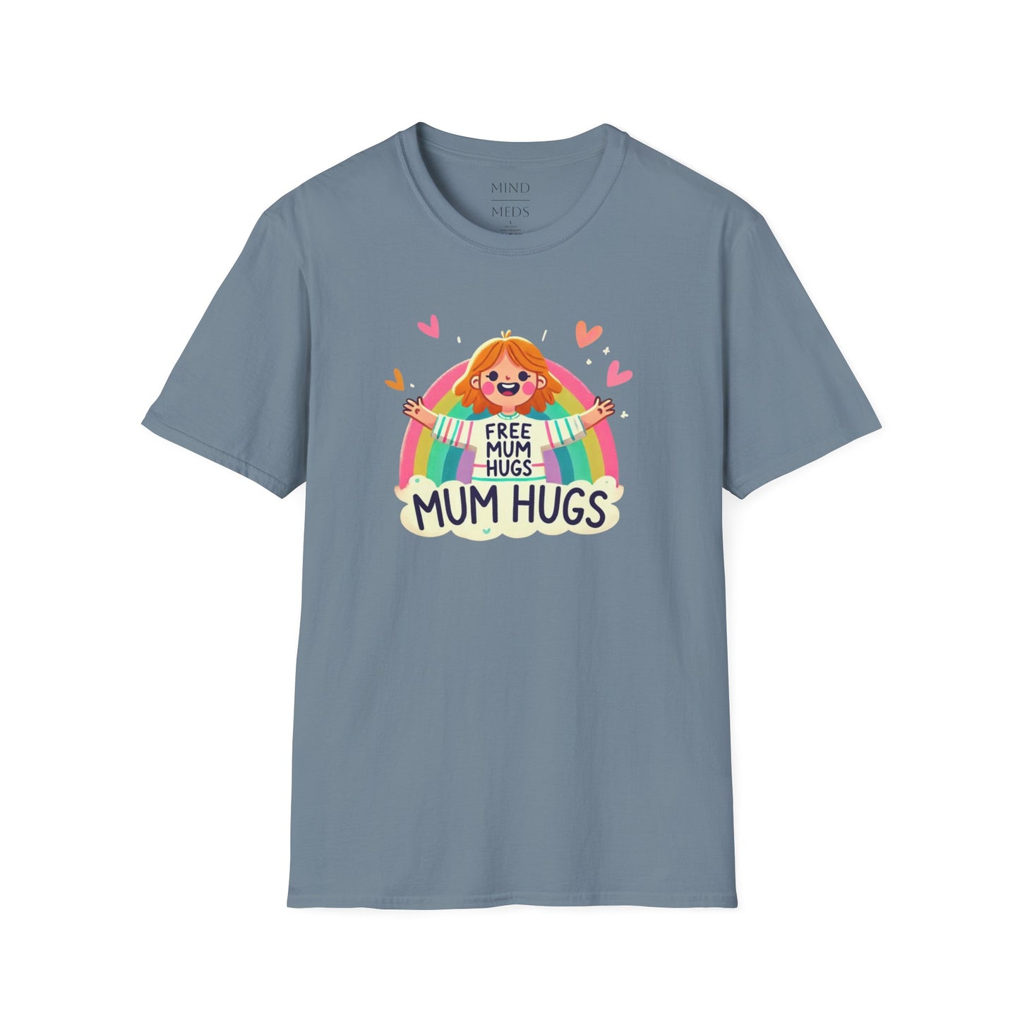 Free Mum Hugs Unisex T-Shirt - Softstyle Rainbow Graphic Tee