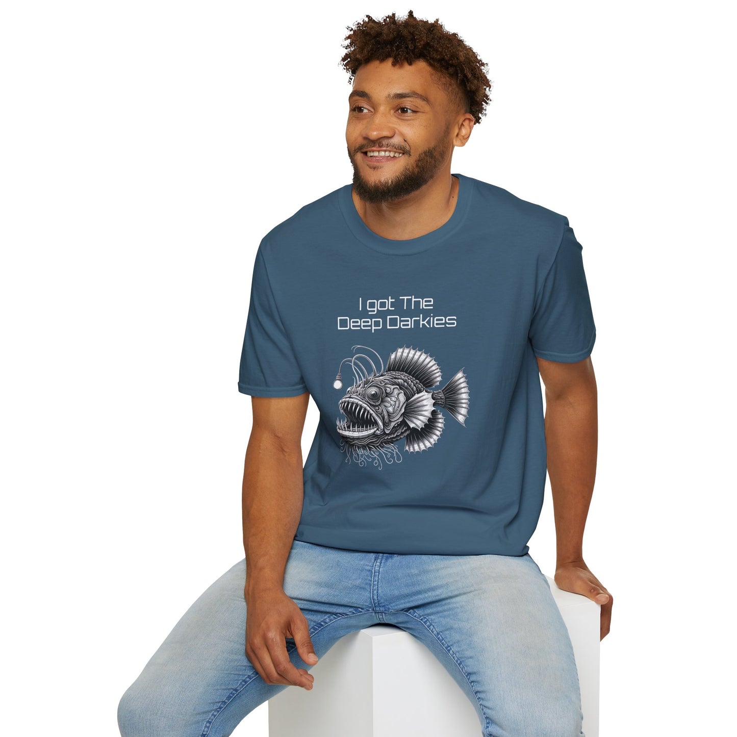 I Got The Deep Darkies Unisex Softstyle T-Shirt - Fun Graphic Tee for Fishing Enthusiasts