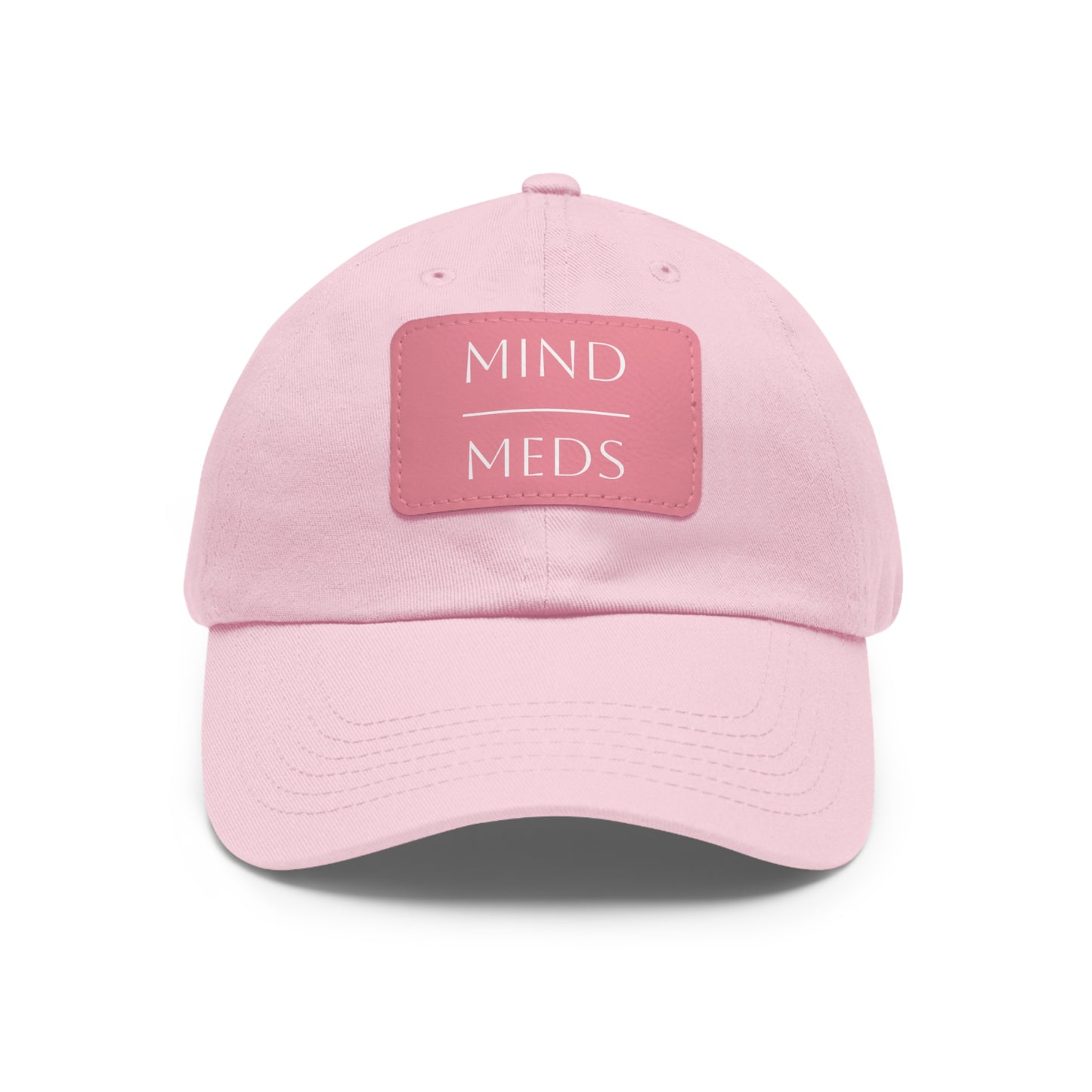 Mind Meds Dad Hat with Leather Patch - Casual Style Hat for Mental Health Awareness