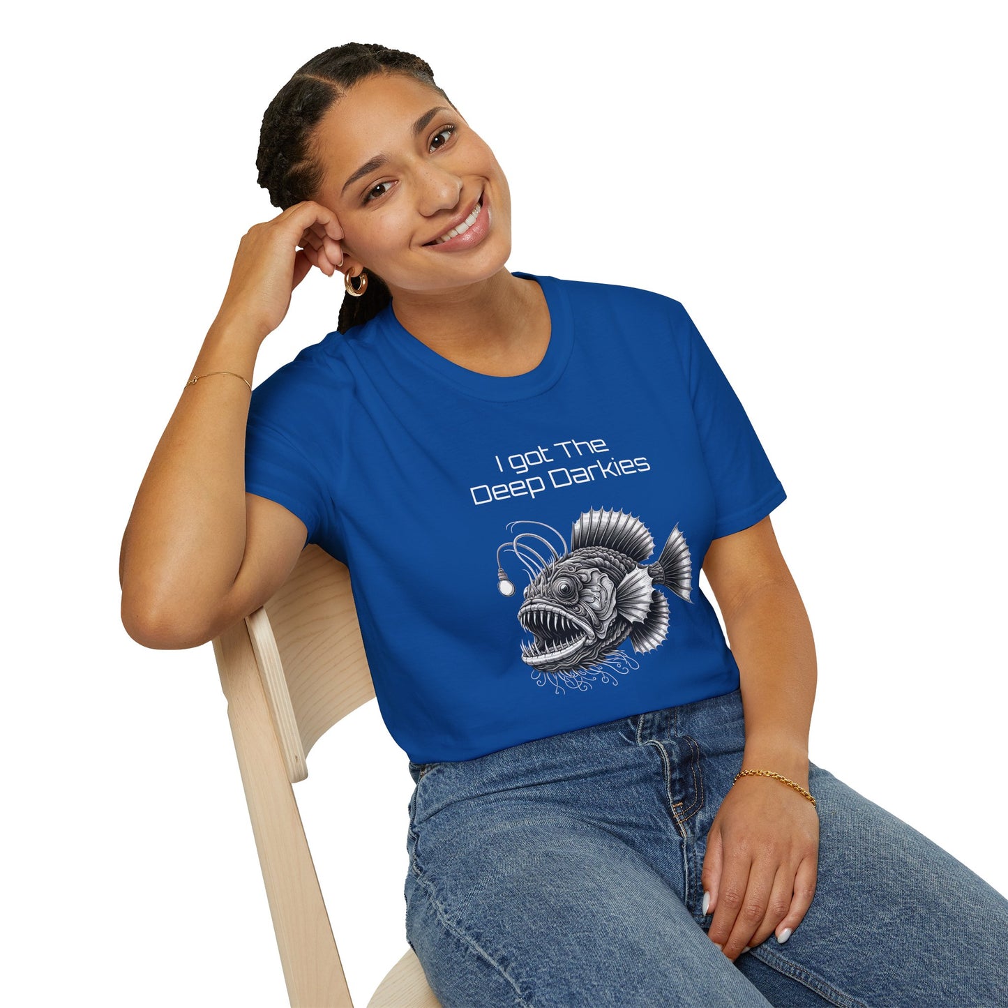 I Got The Deep Darkies Unisex Softstyle T-Shirt - Fun Graphic Tee for Fishing Enthusiasts