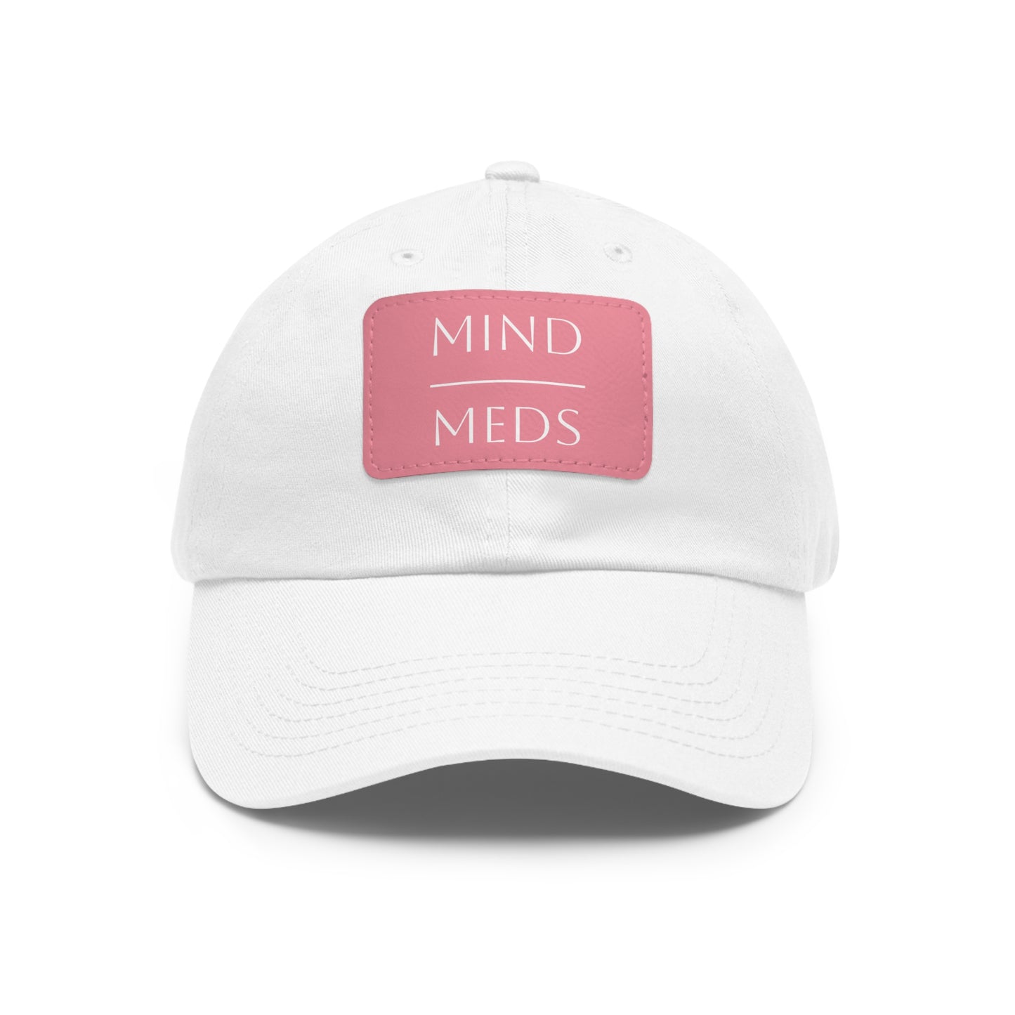 Mind Meds Dad Hat with Leather Patch - Casual Style Hat for Mental Health Awareness