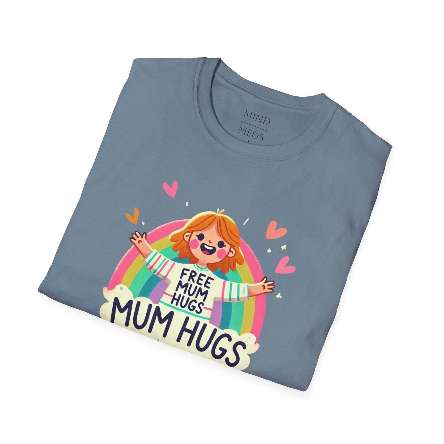 Free Mum Hugs Unisex T-Shirt - Softstyle Rainbow Graphic Tee