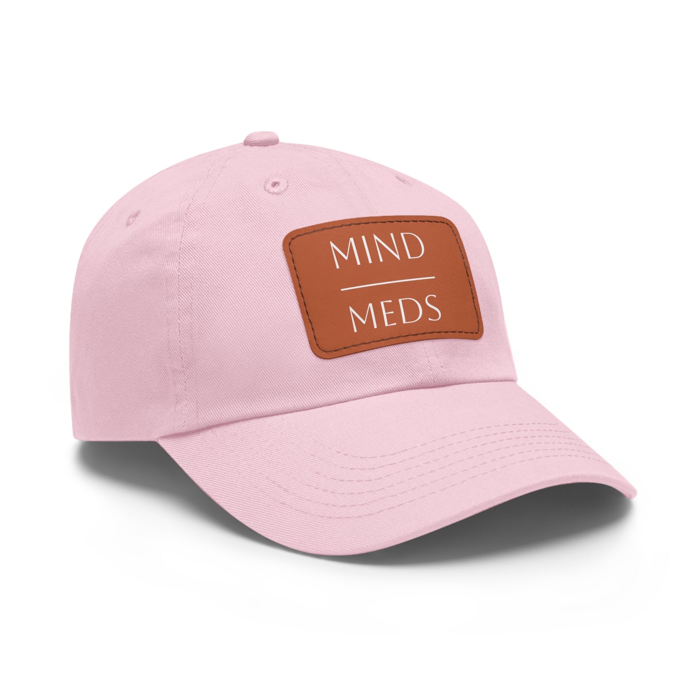 Mind Meds Dad Hat with Leather Patch - Casual Style Hat for Mental Health Awareness