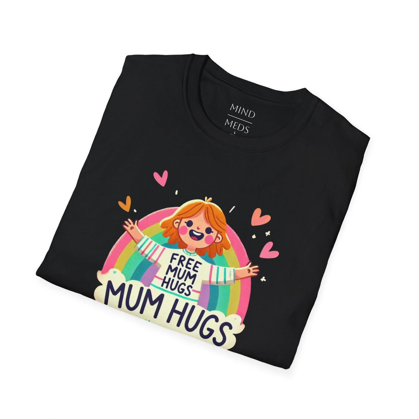 Free Mum Hugs Unisex T-Shirt - Softstyle Rainbow Graphic Tee