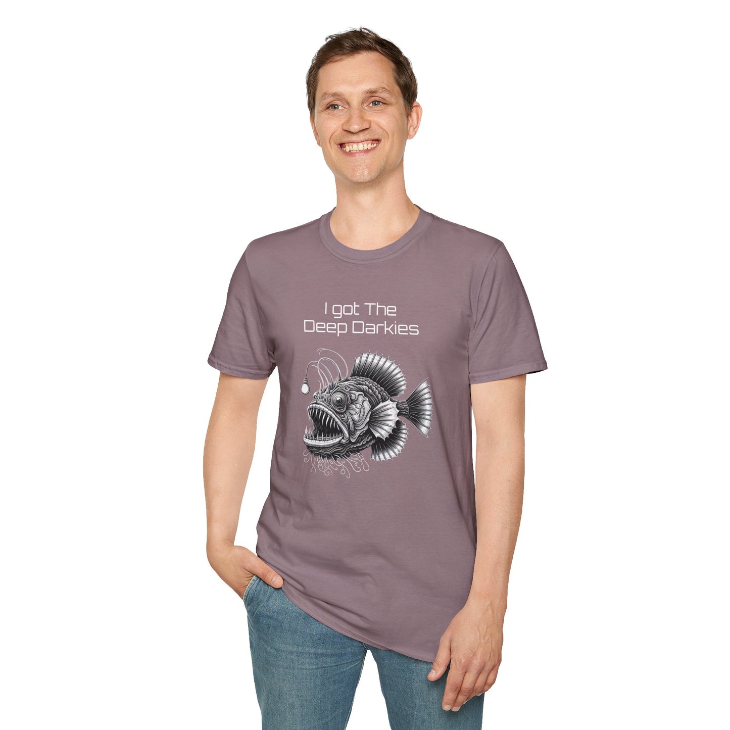 I Got The Deep Darkies Unisex Softstyle T-Shirt - Fun Graphic Tee for Fishing Enthusiasts