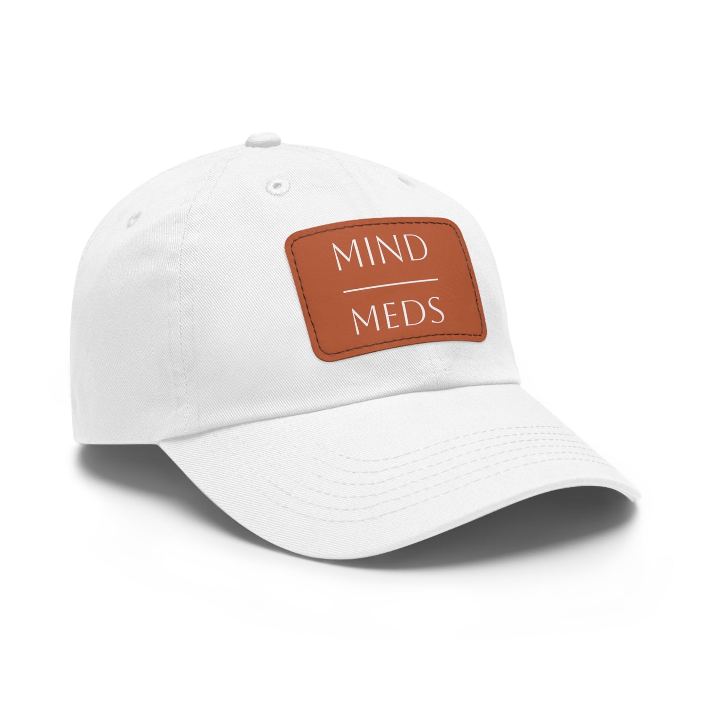 Mind Meds Dad Hat with Leather Patch - Casual Style Hat for Mental Health Awareness