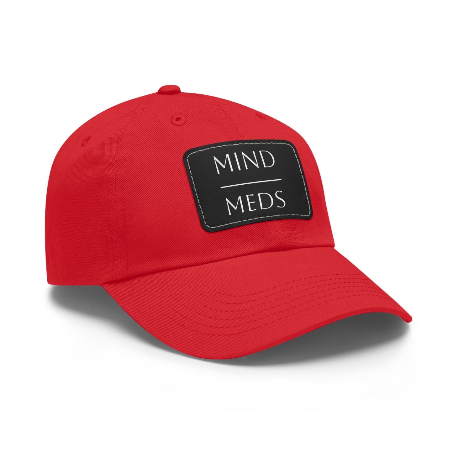 Mind Meds Dad Hat with Leather Patch - Casual Style Hat for Mental Health Awareness