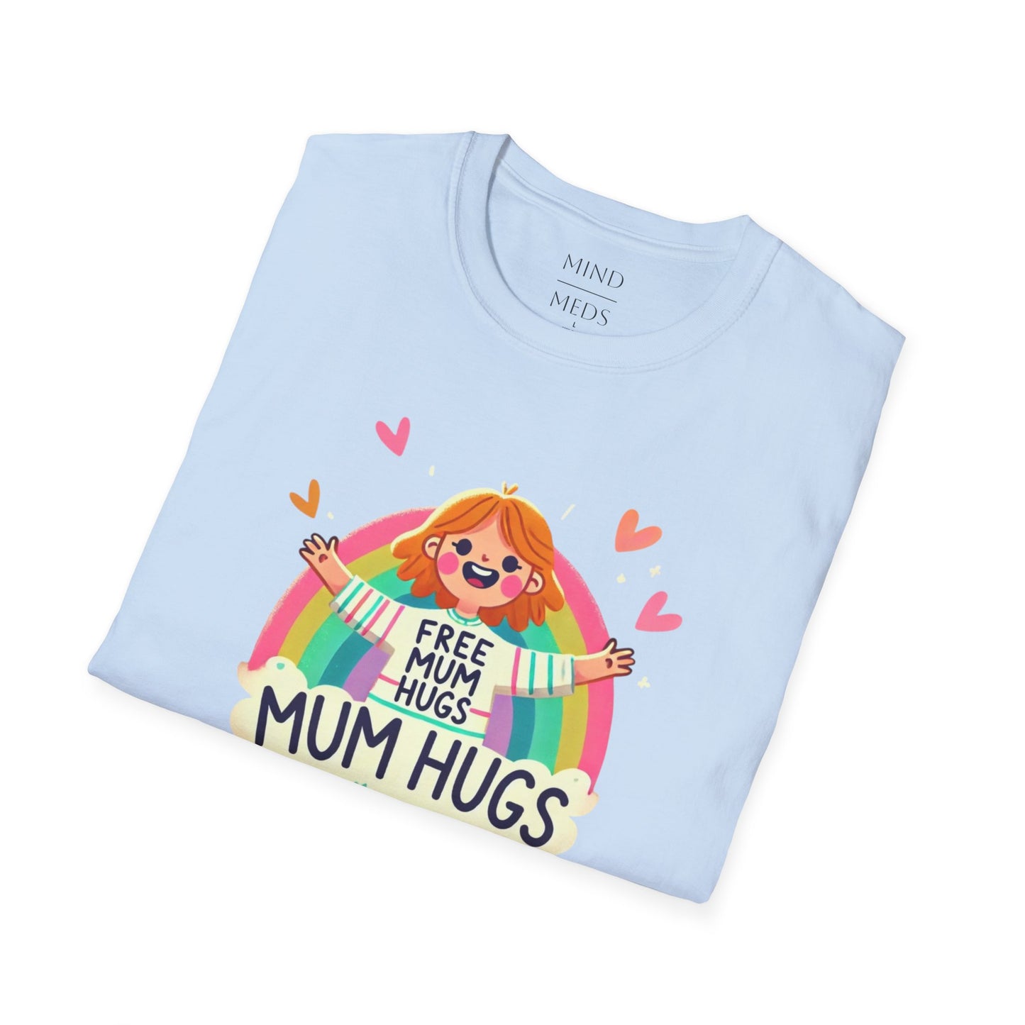 Free Mum Hugs Unisex T-Shirt - Softstyle Rainbow Graphic Tee