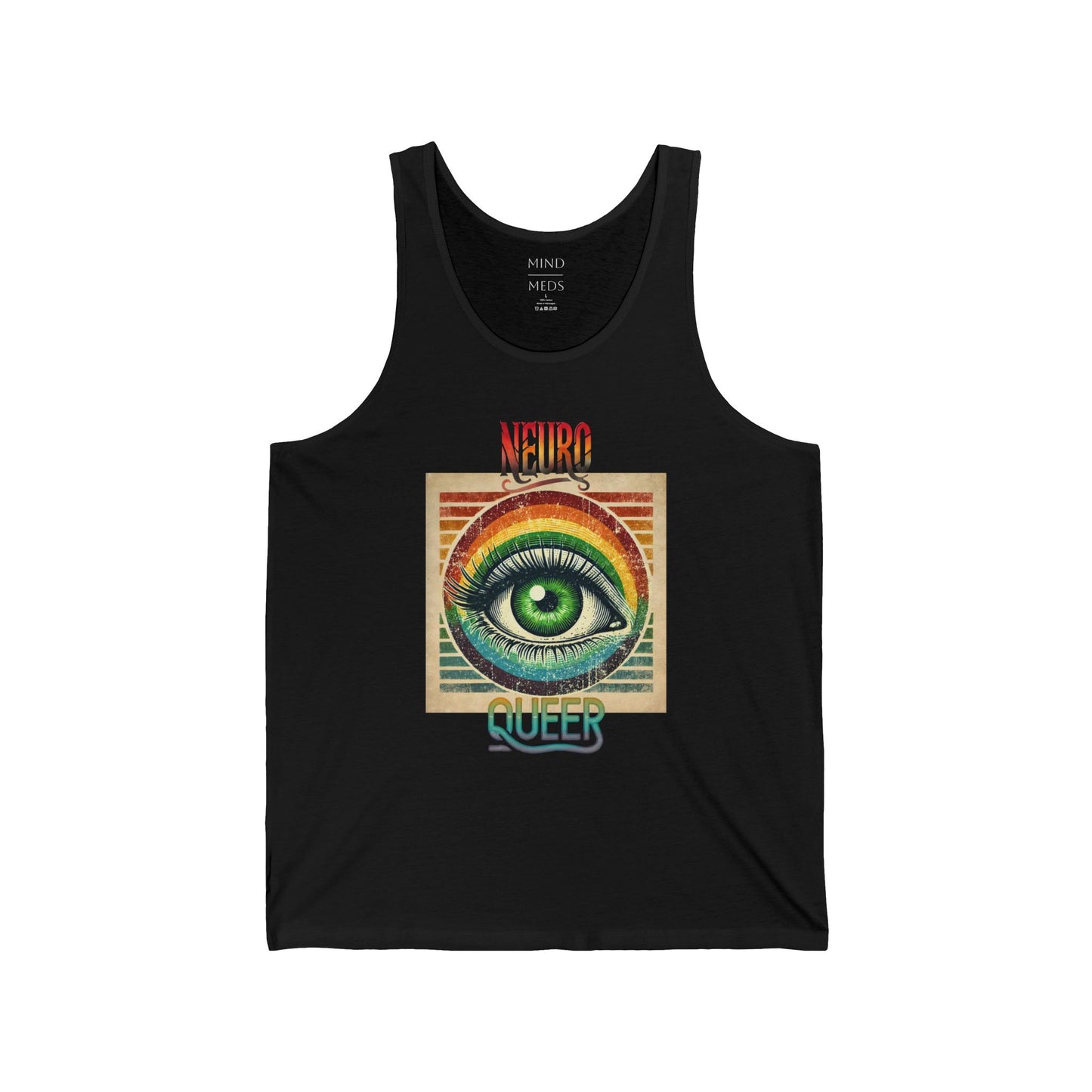 Neuro Queer Unisex Jersey Tank - Vibrant Inclusive Graphic Tank Top for Pride and Self-Expression