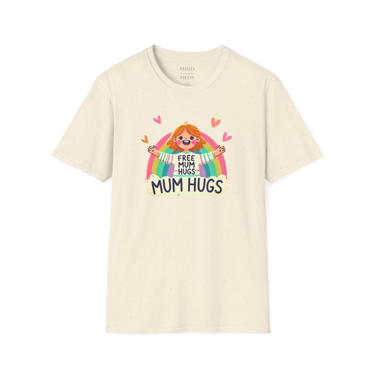 Free Mum Hugs Unisex T-Shirt - Softstyle Rainbow Graphic Tee