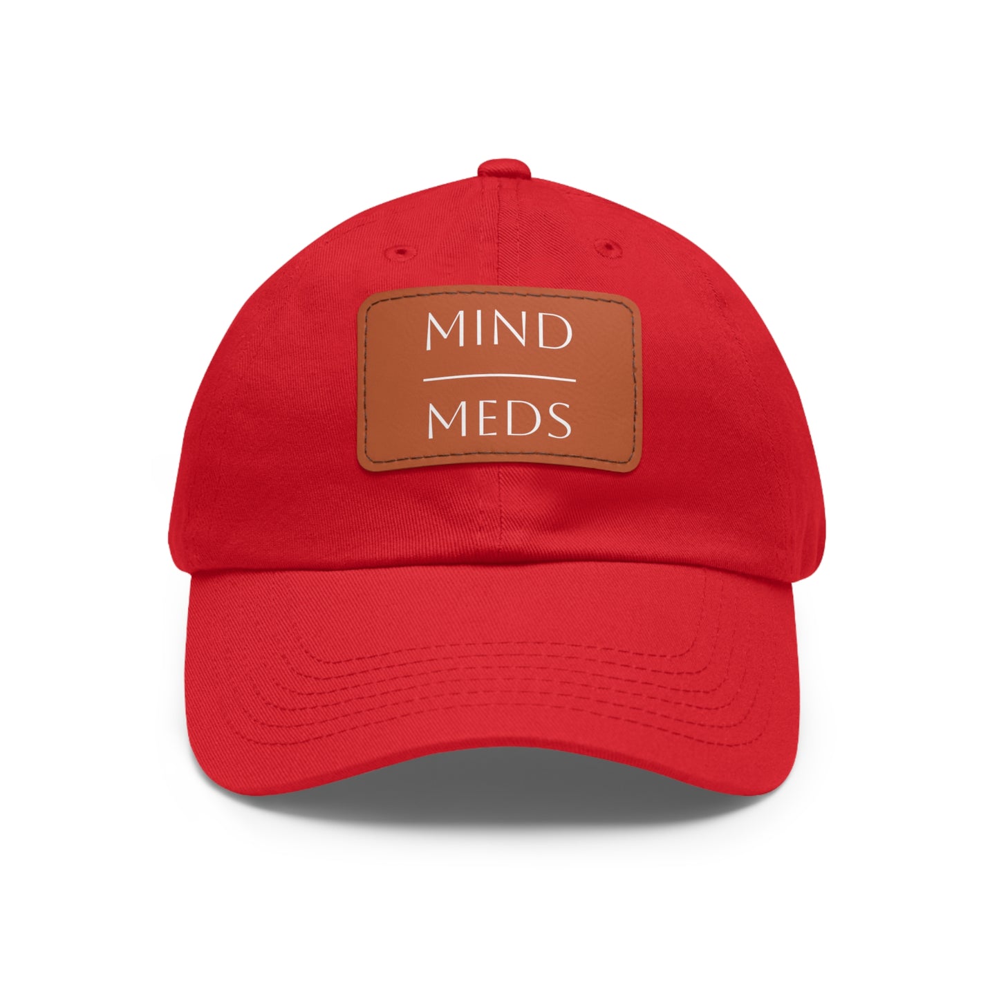 Mind Meds Dad Hat with Leather Patch - Casual Style Hat for Mental Health Awareness