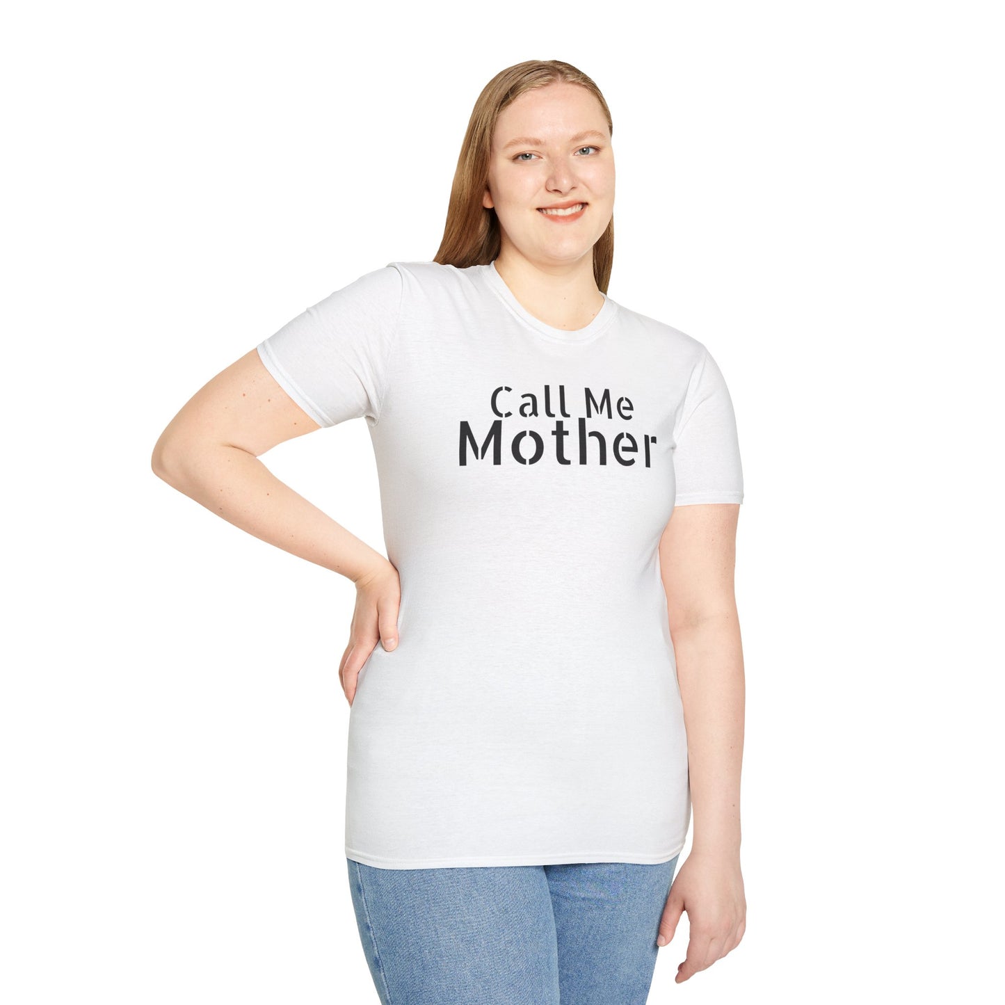 Call Me Mother Unisex Softstyle T-Shirt - Vibrant Rainbow Art for Moms