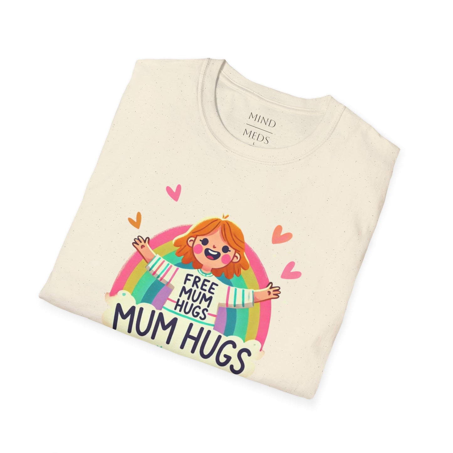 Free Mum Hugs Unisex T-Shirt - Softstyle Rainbow Graphic Tee