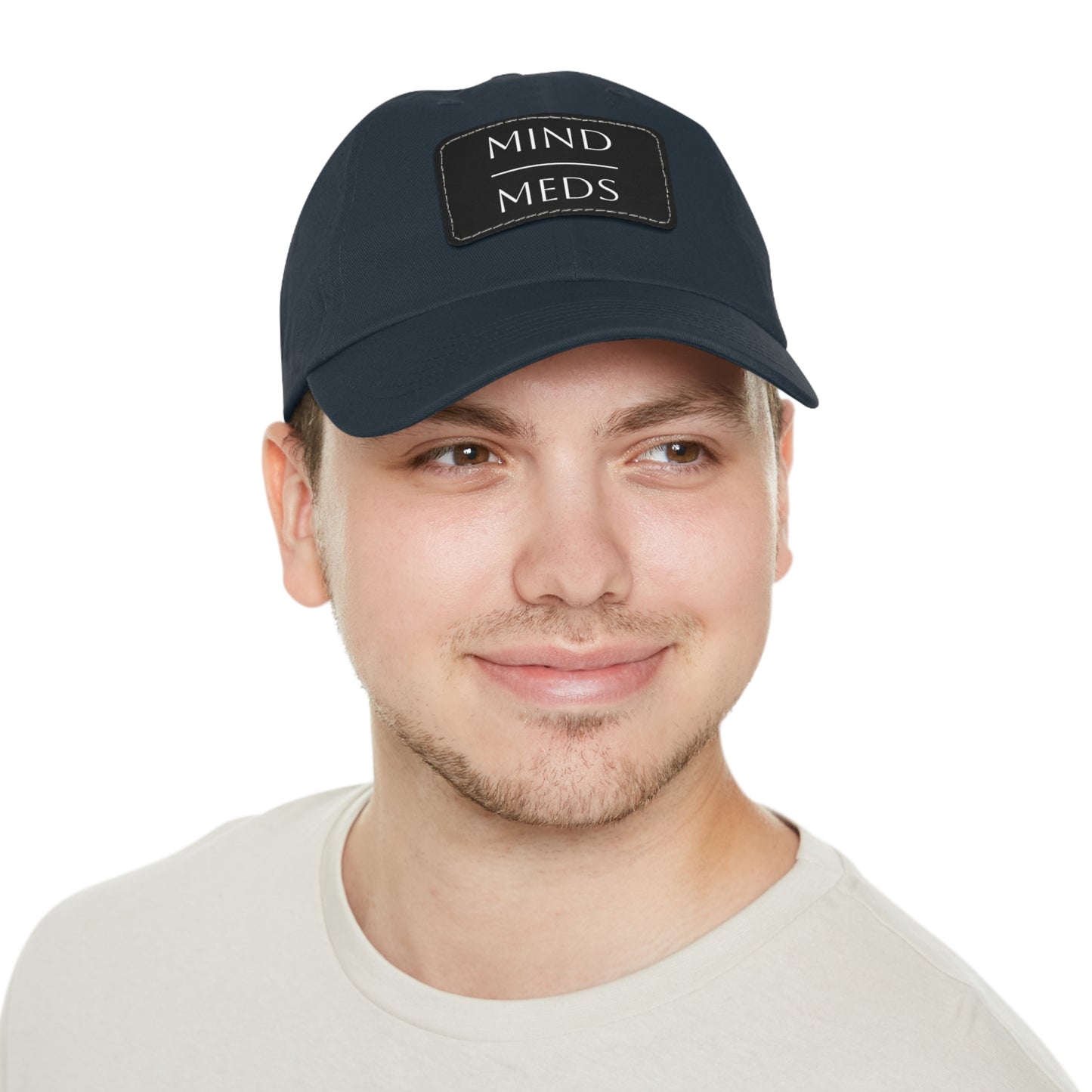 Mind Meds Dad Hat with Leather Patch - Casual Style Hat for Mental Health Awareness