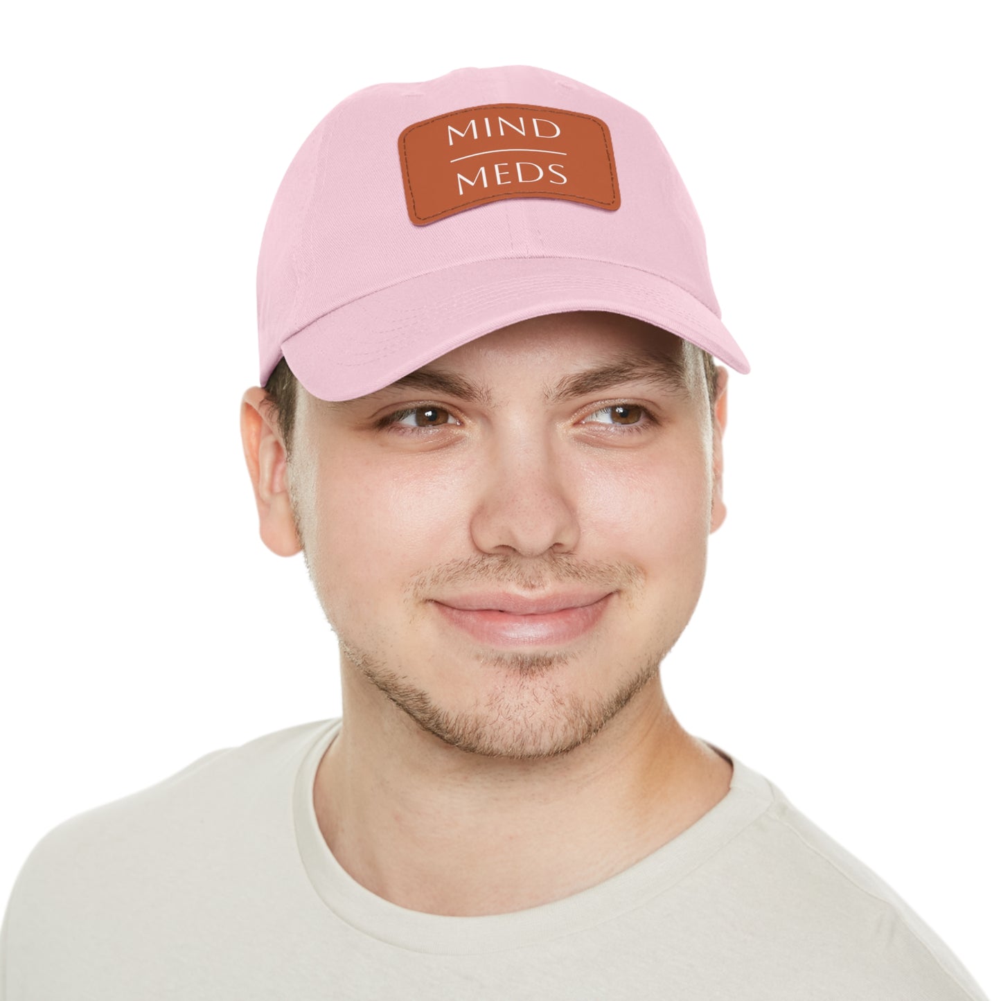 Mind Meds Dad Hat with Leather Patch - Casual Style Hat for Mental Health Awareness