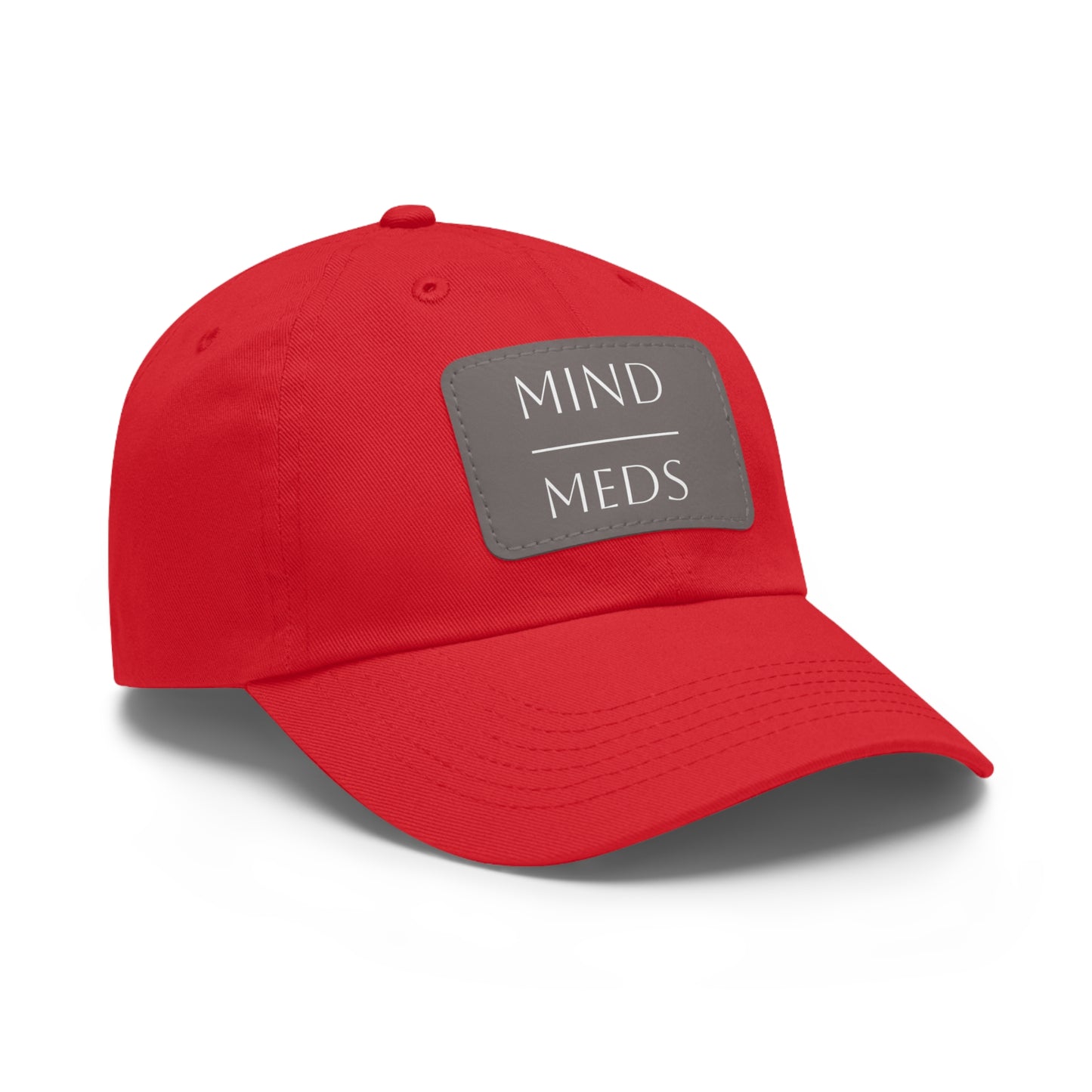 Mind Meds Dad Hat with Leather Patch - Casual Style Hat for Mental Health Awareness