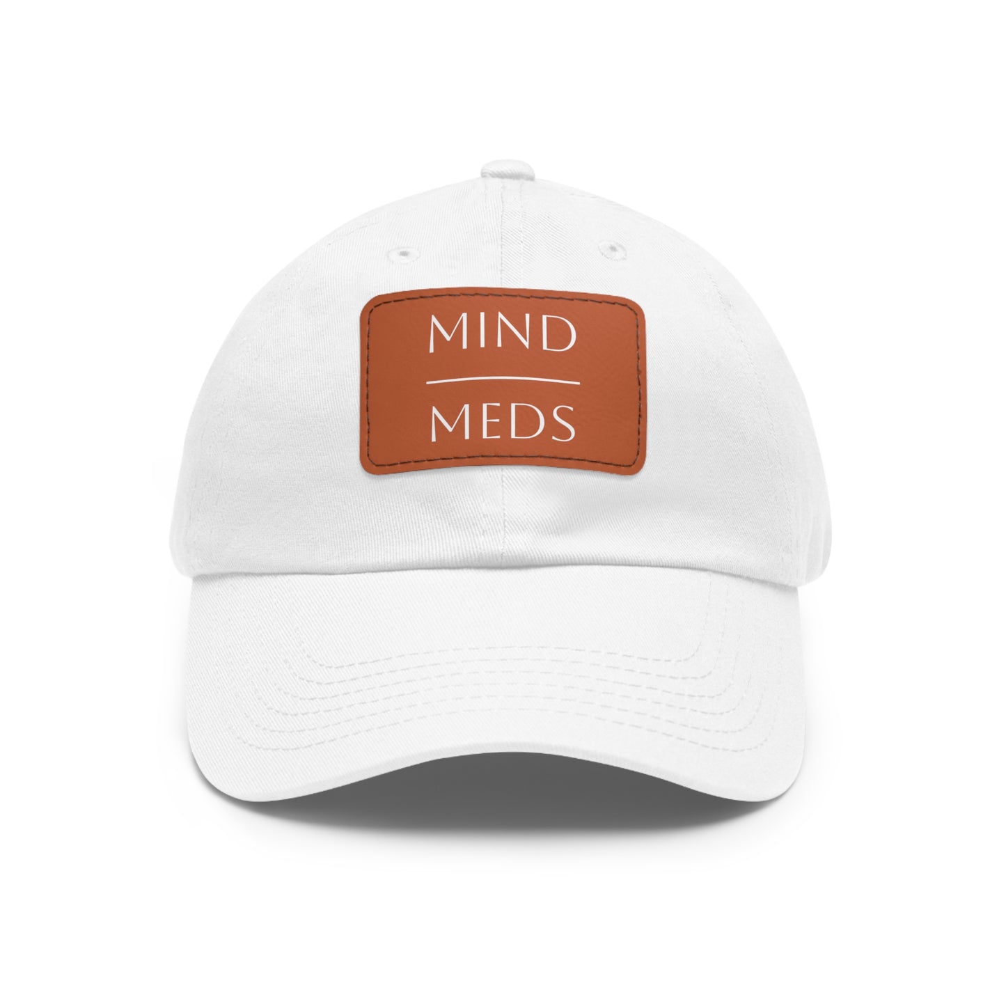 Mind Meds Dad Hat with Leather Patch - Casual Style Hat for Mental Health Awareness