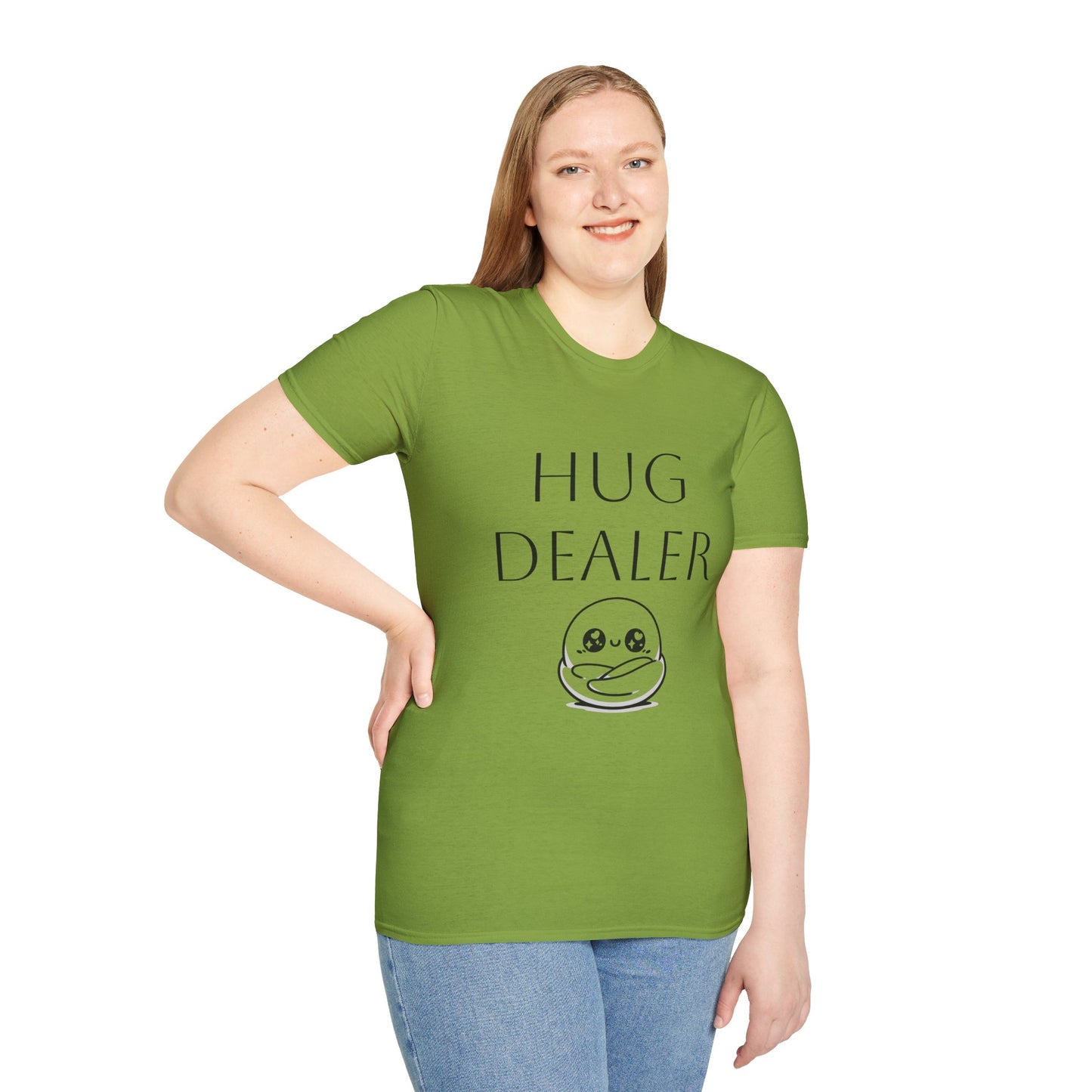 Funny "Hug Dealer" Unisex Softstyle T-Shirt - Perfect Gift for Friends and Family