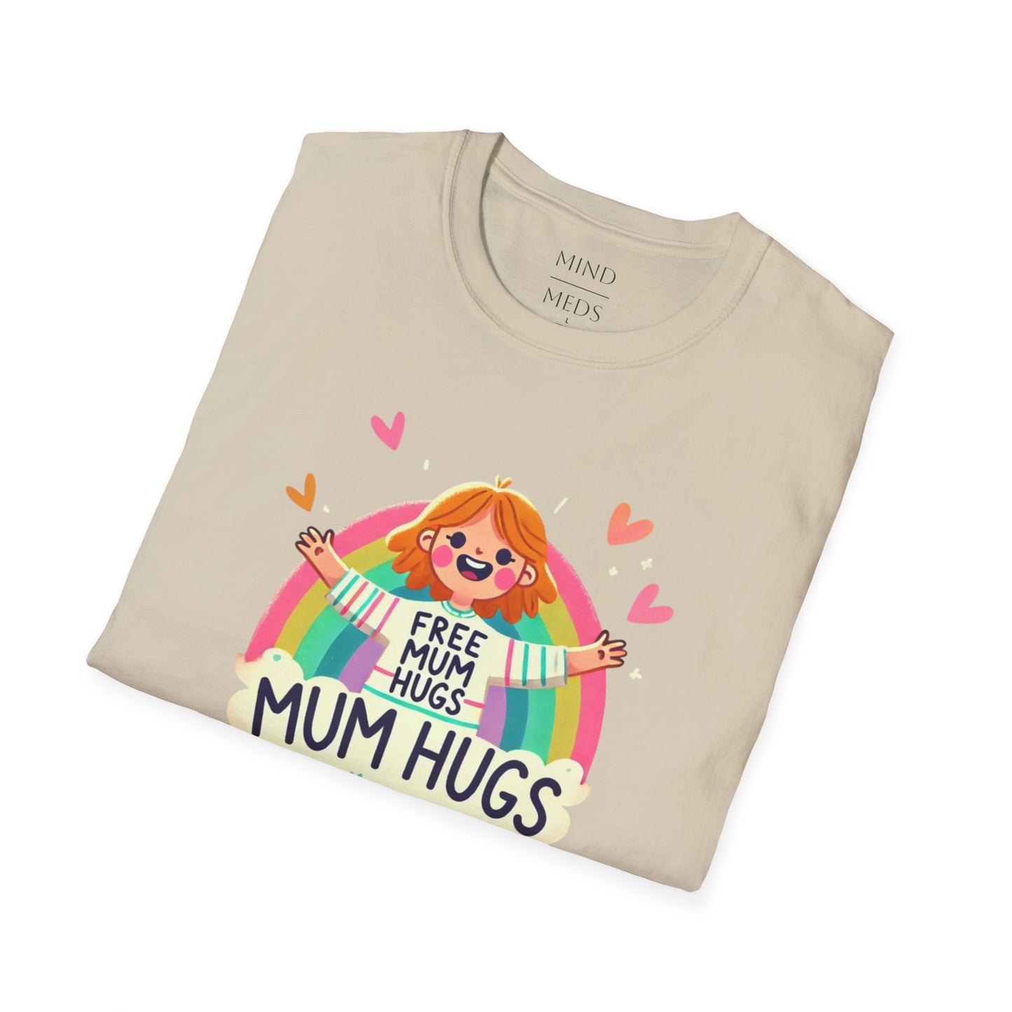 Free Mum Hugs Unisex T-Shirt - Softstyle Rainbow Graphic Tee