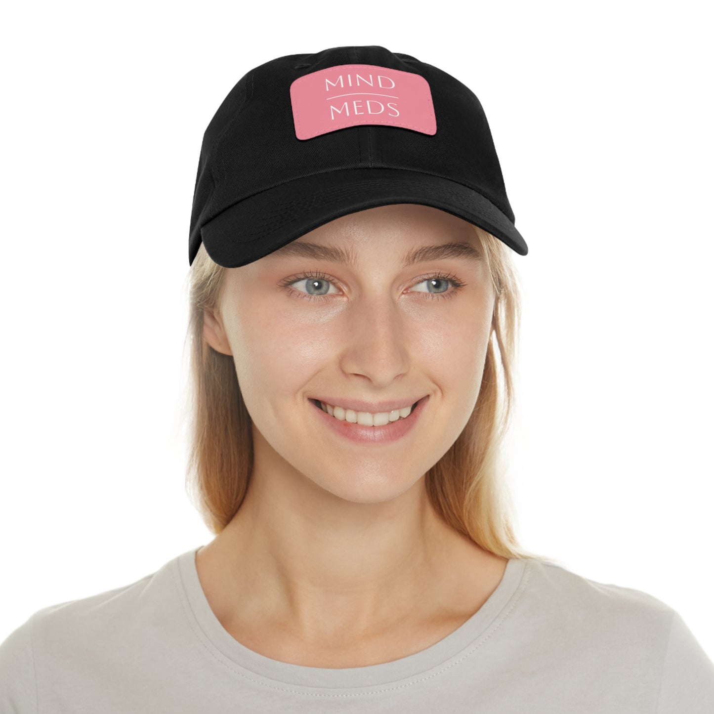 Mind Meds Dad Hat with Leather Patch - Casual Style Hat for Mental Health Awareness