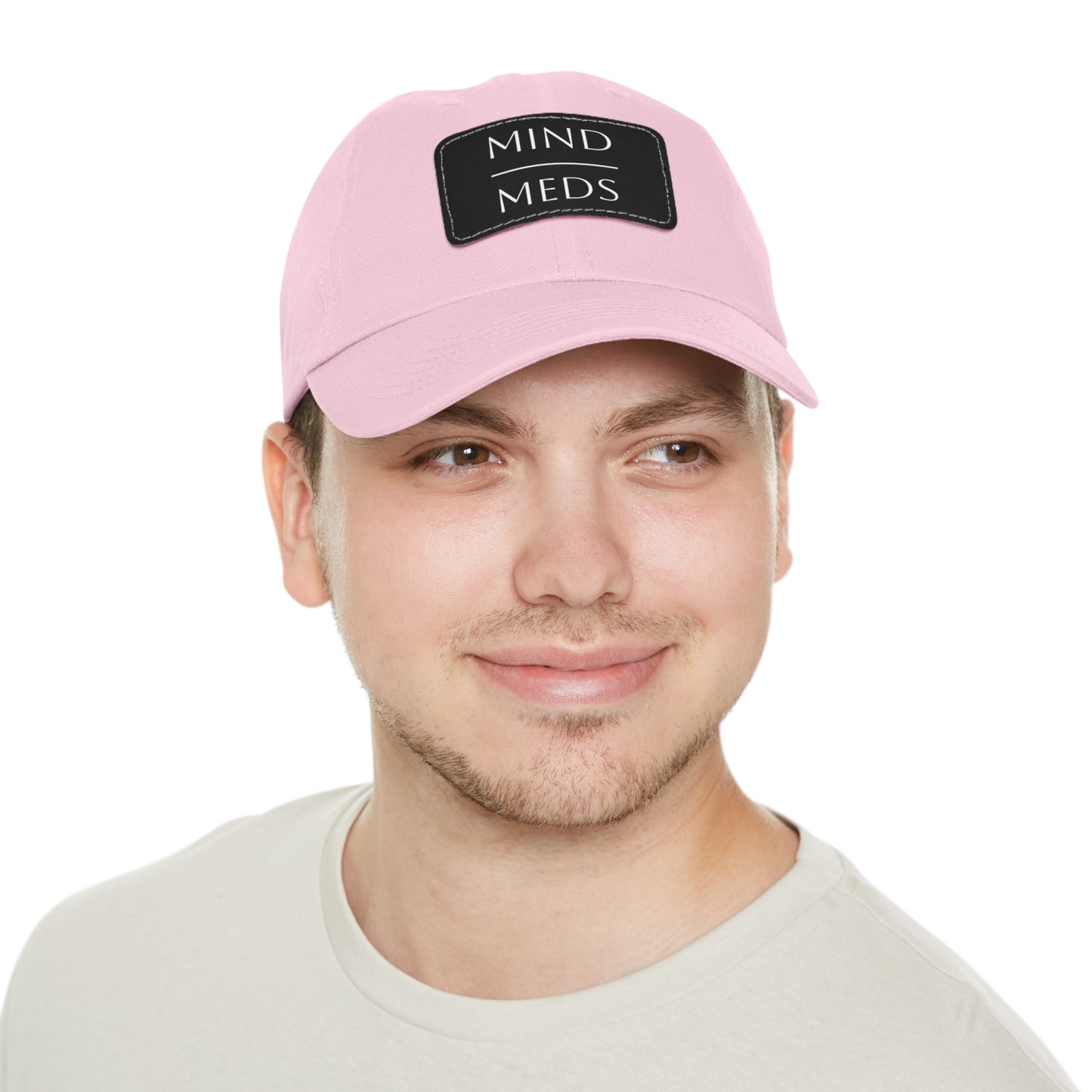 Mind Meds Dad Hat with Leather Patch - Casual Style Hat for Mental Health Awareness