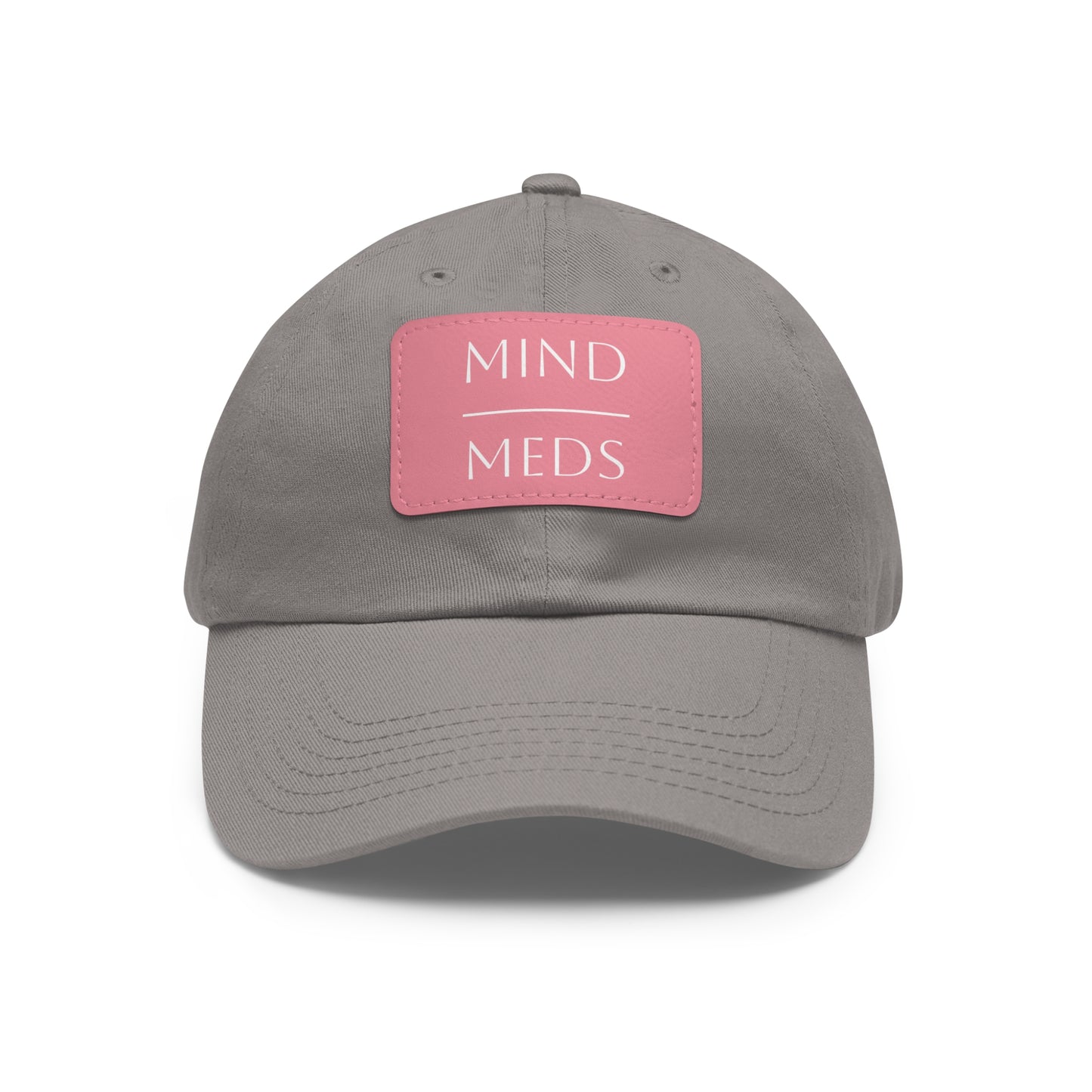 Mind Meds Dad Hat with Leather Patch - Casual Style Hat for Mental Health Awareness