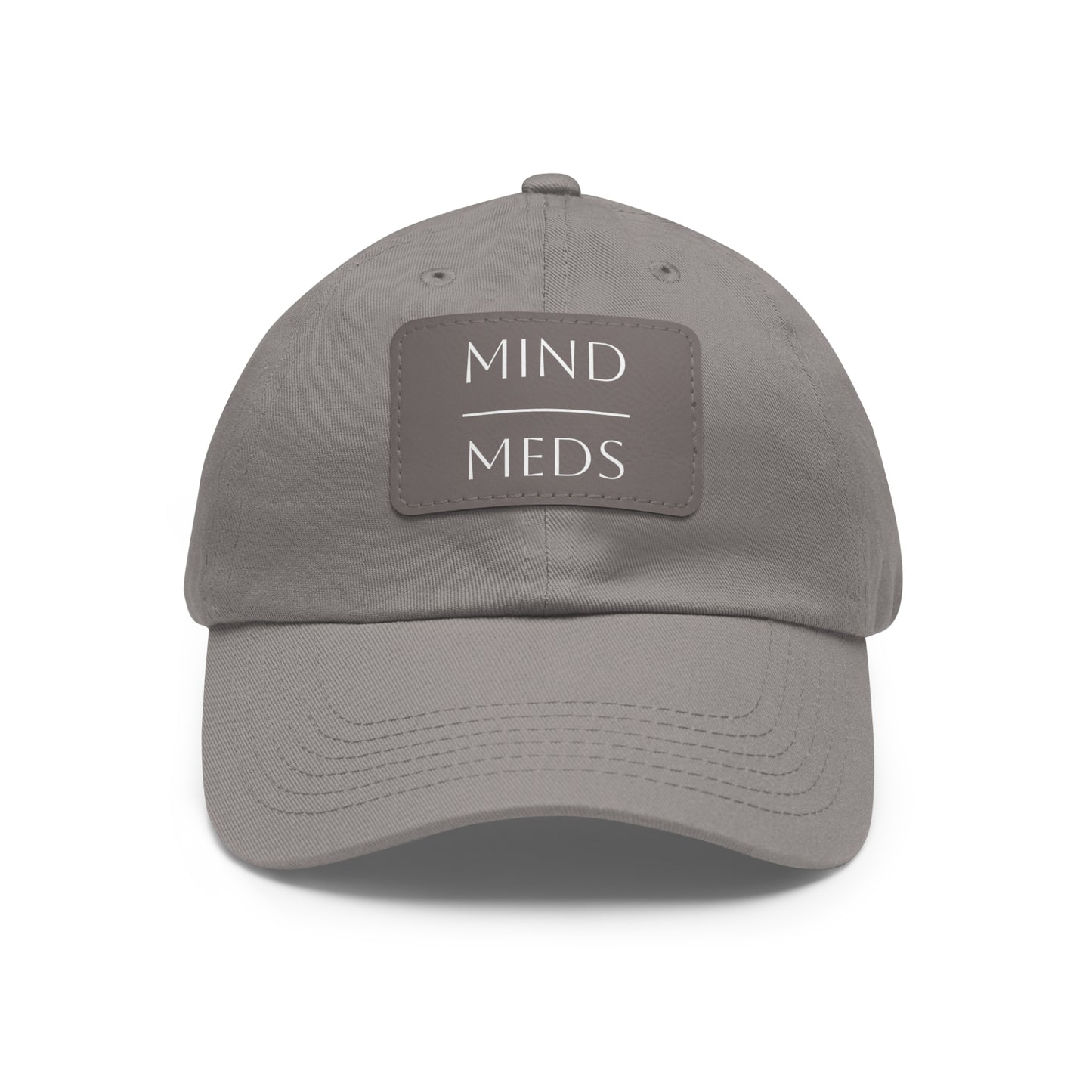 Mind Meds Dad Hat with Leather Patch - Casual Style Hat for Mental Health Awareness