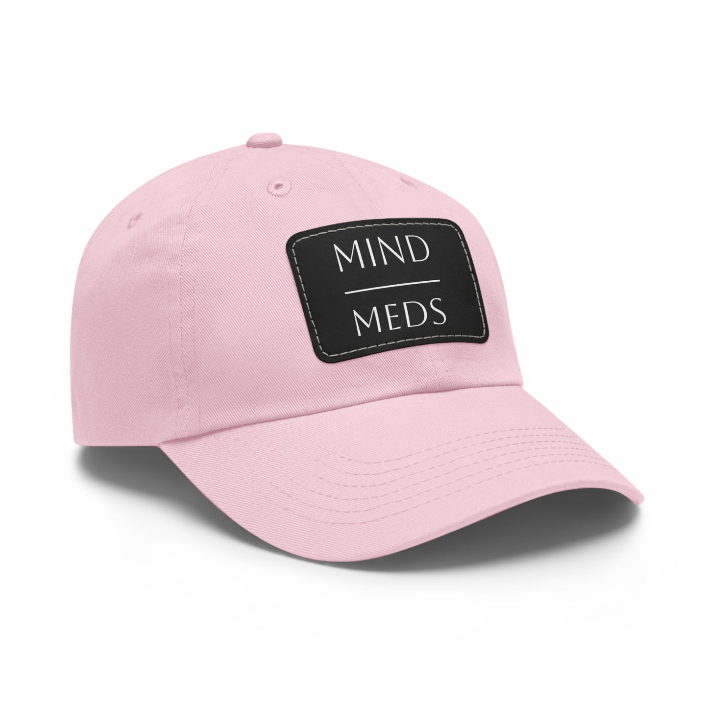 Mind Meds Dad Hat with Leather Patch - Casual Style Hat for Mental Health Awareness