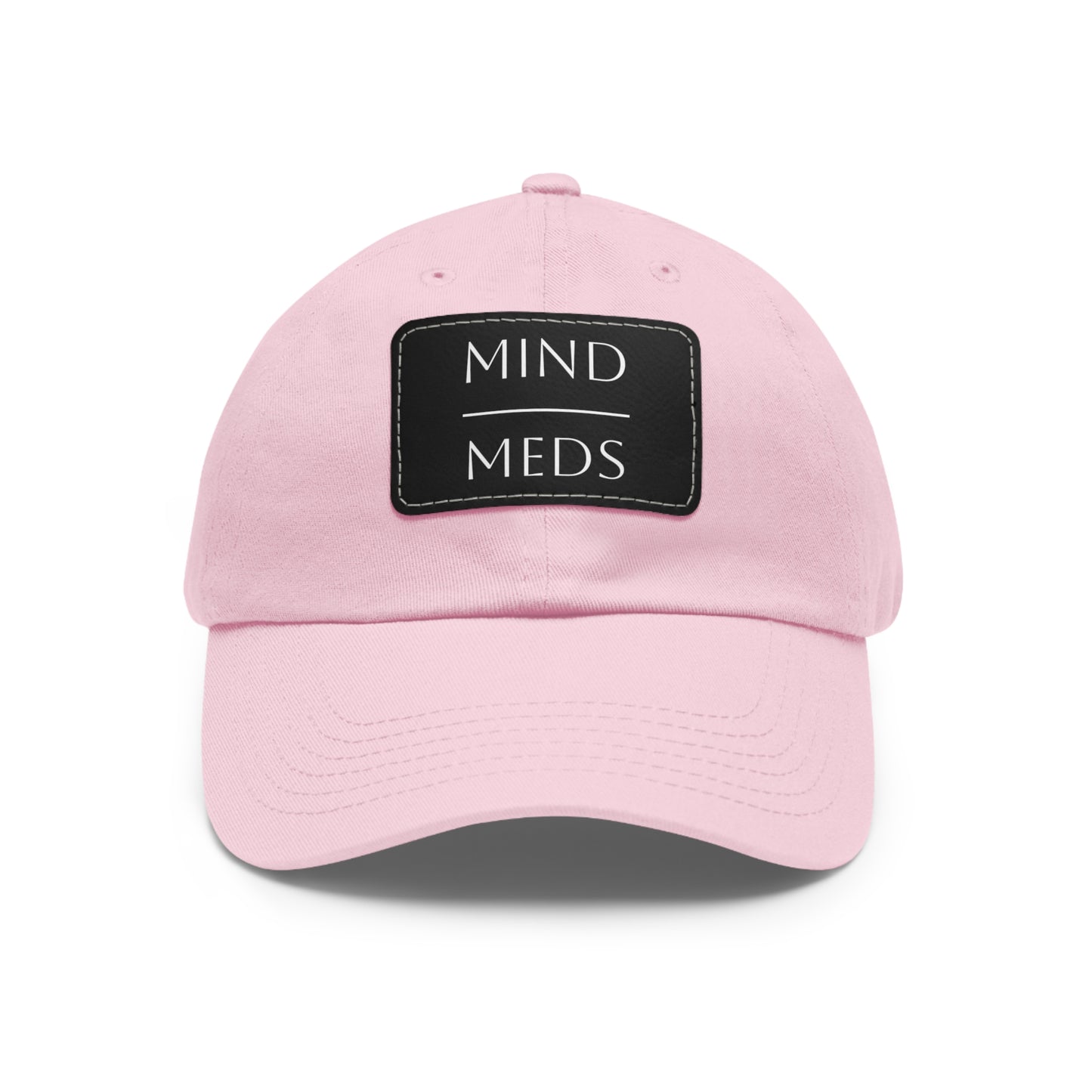 Mind Meds Dad Hat with Leather Patch - Casual Style Hat for Mental Health Awareness