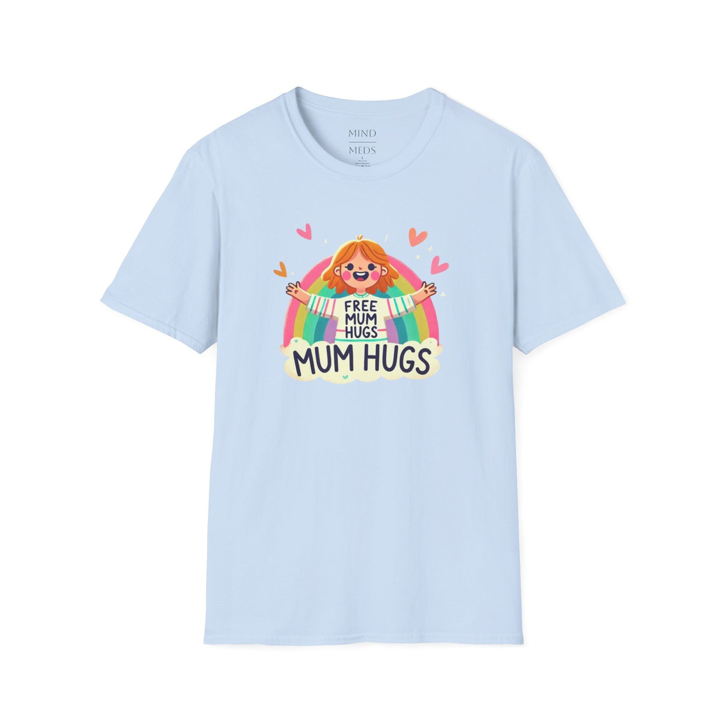 Free Mum Hugs Unisex T-Shirt - Softstyle Rainbow Graphic Tee