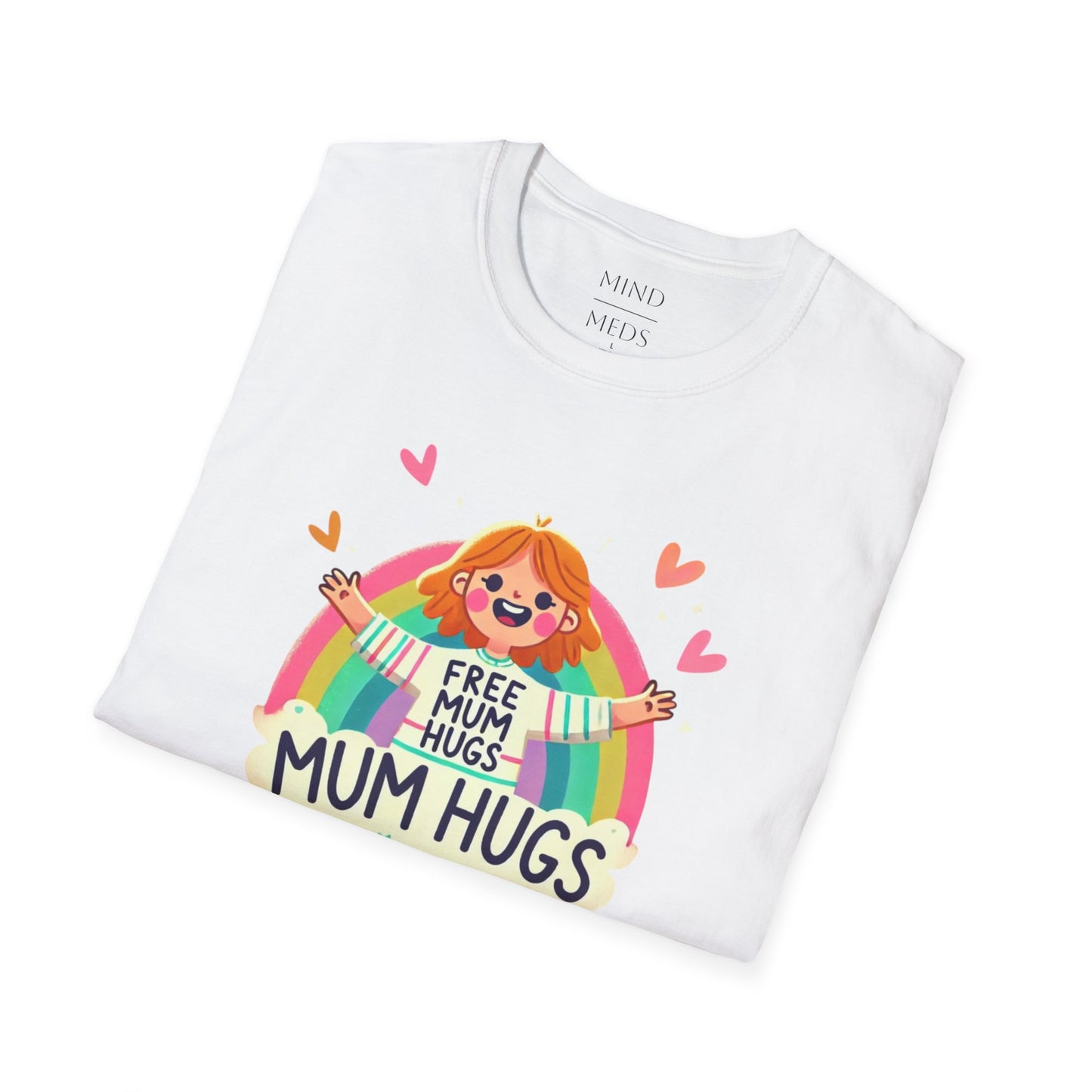 Free Mum Hugs Unisex T-Shirt - Softstyle Rainbow Graphic Tee